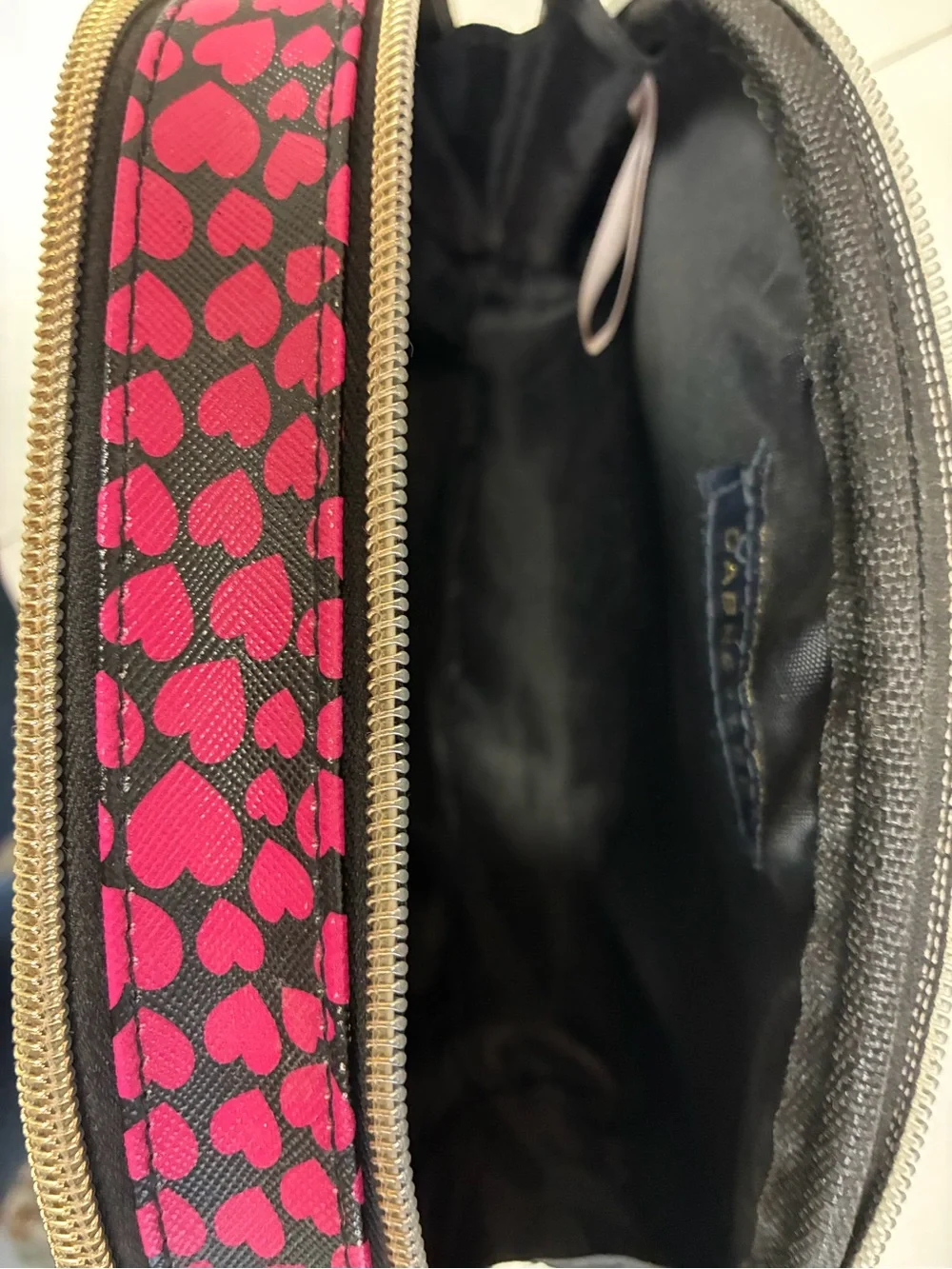Dabney Lee Pink Heart Print Cosmetic Pouch